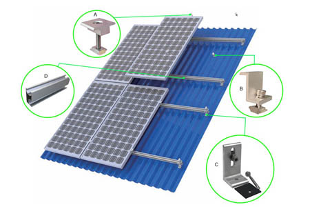 Componentes que necesitaban para montaje fotovoltaico en techo de metal